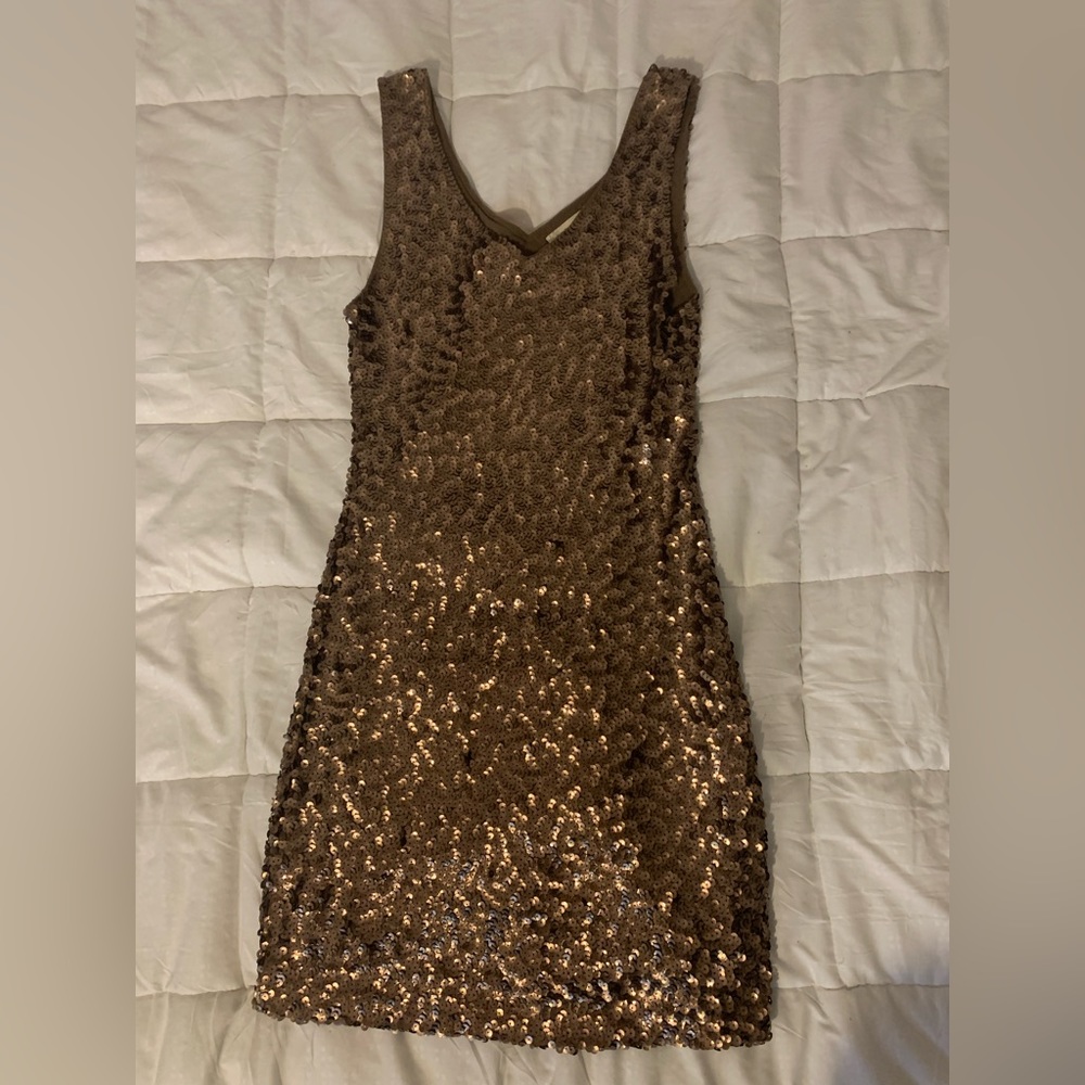 Gold sequin dress